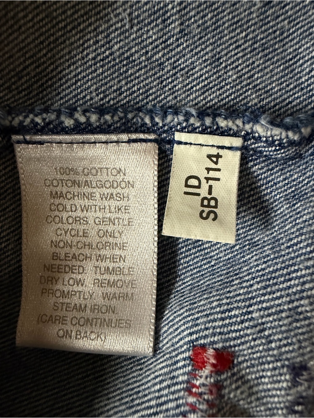 Susan Bristol Light Denim Vest with Red Stitch Detail - Picture 8 of 9